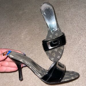 Rare Vintage Guess Black Monogram Heels